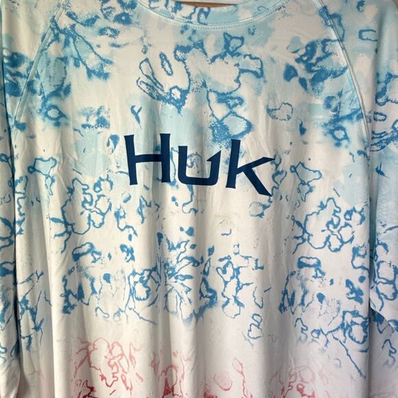 Huk fishing mens pursuit pattern vented long sleeve moisture wicking shirt size - Picture 2 of 7